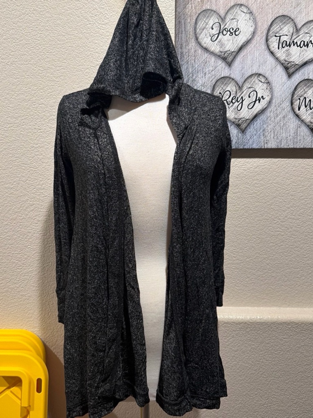 Justice Girls' Open-Front Hooded Cardigan - Black